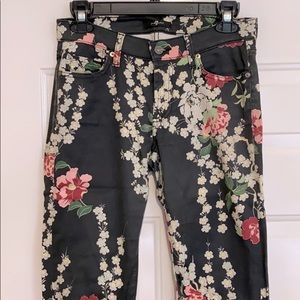 7 For All Mankind Floral Straight Leg Pants